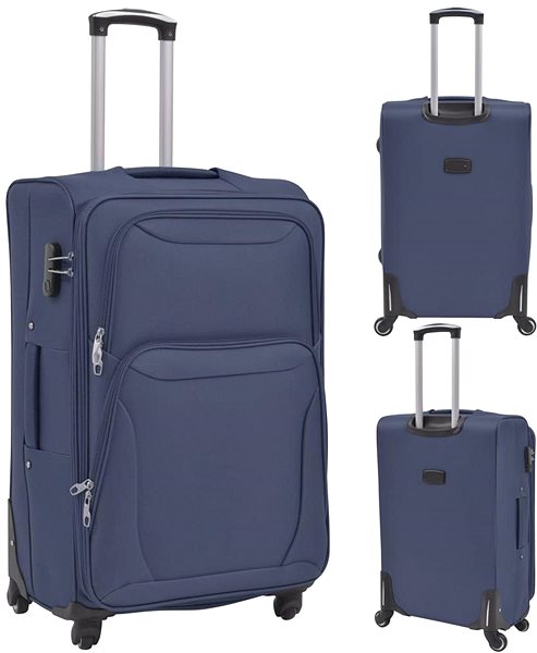 Sada kufrů Shumee 3dílná souprava měkkých kufrů na kolečkách, tmavě modrá ...