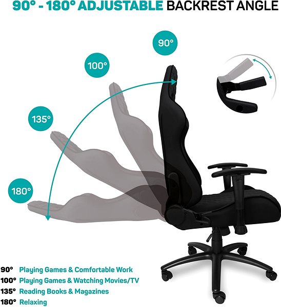 Gamer szék CONNECT IT Monaco Pro CGC-1200-BK, fekete Jellemzők/technológia