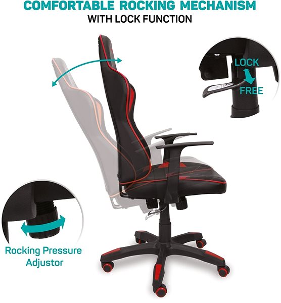 Gaming Chair CONNECT IT LeMans Pro CGC-0700-RD, Red Features/technology