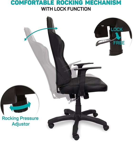 Herní židle CONNECT IT LeMans Pro CGC-0700-BK, black Vlastnosti/technologie