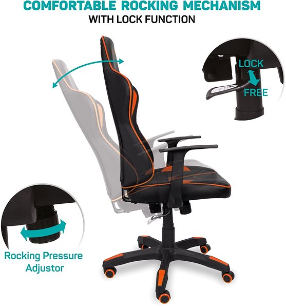 Gamer szék CONNECT IT LeMans Pro CGC-0700-OR - narancsszín Jellemzők/technológia