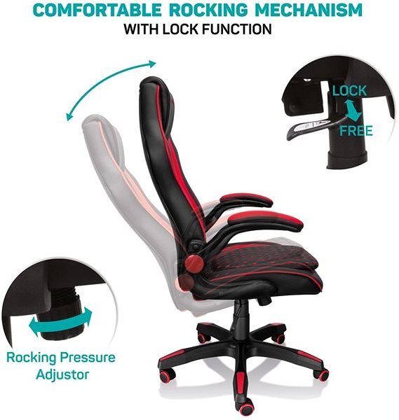 Gamer szék CONNECT IT Matrix Pro CGC-0600-RD, piros Jellemzők/technológia