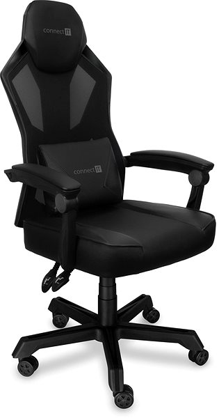 Gaming Chair CONNECT IT Monte Carlo CGC-2100-BK, Black Lateral view