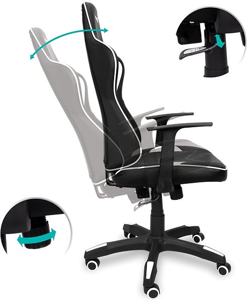 Gamer szék CONNECT IT LeMans Pro Gamer szék, fehér Jellemzők/technológia