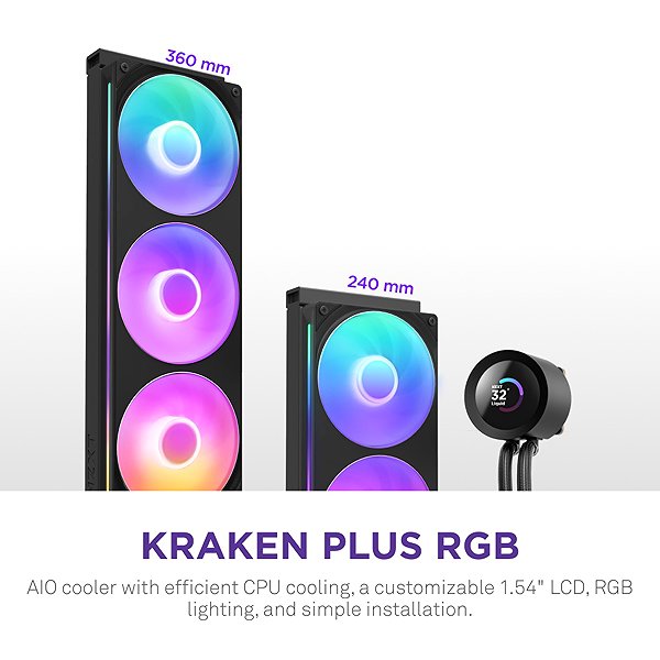 Water Cooling NZXT KRAKEN PLUS RGB 360 Black ...