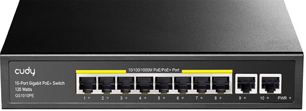 Switch CUDY 8-Port Gigabit PoE+ Switch mit 2 Gigabit Uplink Ports 120W Rückseite