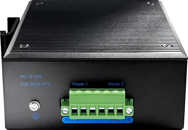 Switch CUDY 8-Port Gigabit Industrial PoE Switch with 2 Gigabit SFP Port Lateral view