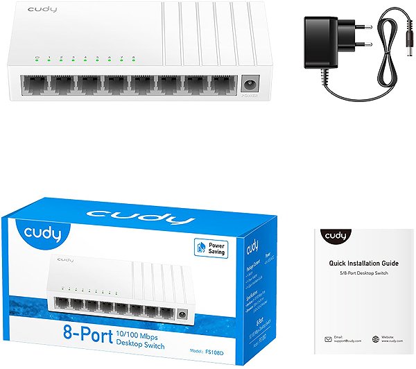 Switch CUDY 8-Port 10/100 Mbps Desktop Switch ...