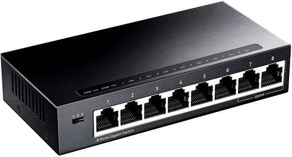 Switch CUDY 8-Port Gigabit Metal Switch Lateral view