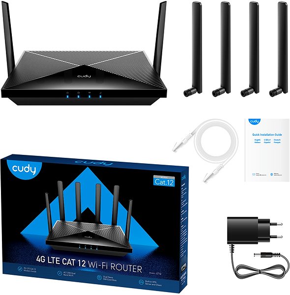 WiFi Router CUDY AC1200 Wi-Fi 4G LTE-Cat12 Gigabit Router ...