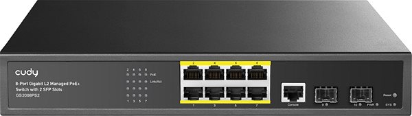 Switch CUDY 8-Port Layer 2 Managed Gigabit PoE+ Switch with 2 Gigabit SFP Slots, 120W ...