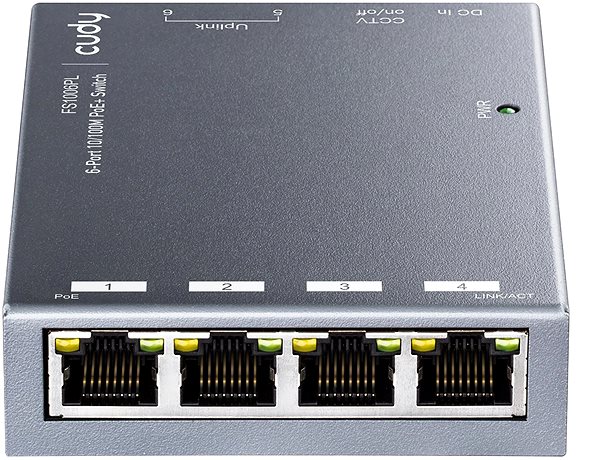 Switch CUDY 6-Port 10/100M PoE+ Switch 60W Connectivity (ports)
