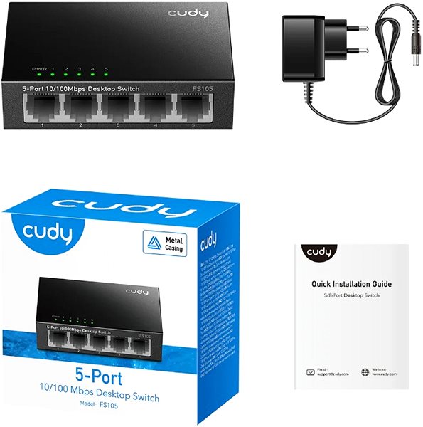 Switch CUDY 5-Port 10/100 Mbps Desktop Switch ...