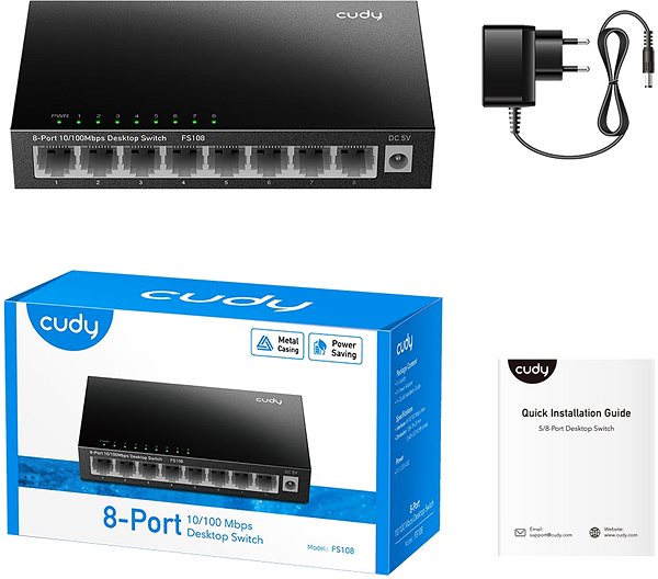 Switch CUDY 8-Port 10/100 Mbps Desktop Switch ...