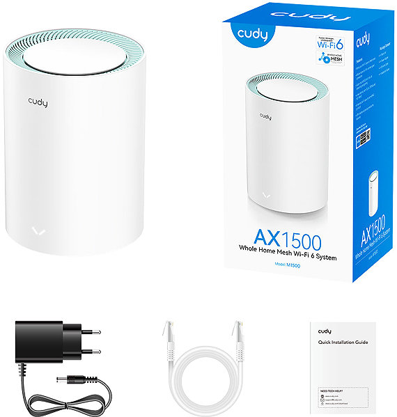 WiFi System CUDY AX1500 Gigabit Wi-Fi 6 Mesh Solution (1-pack) ...