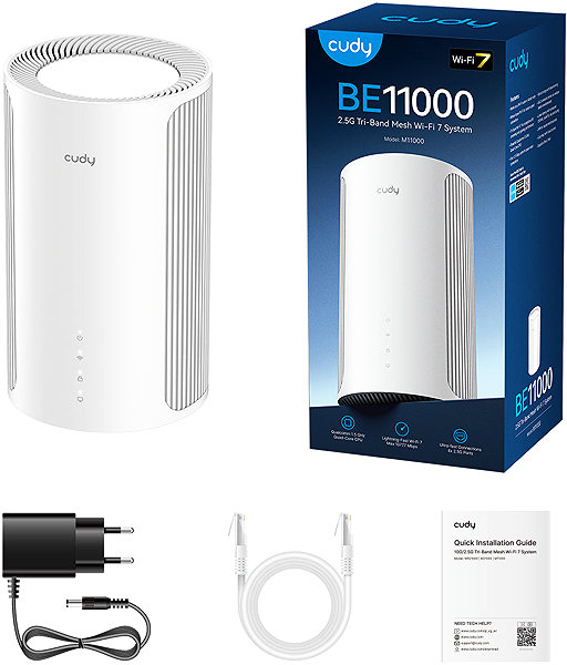 WiFi System CUDY BE11000 Tri-Band Wi-Fi 7 Mesh 2.5G Solution (1-pack) ...