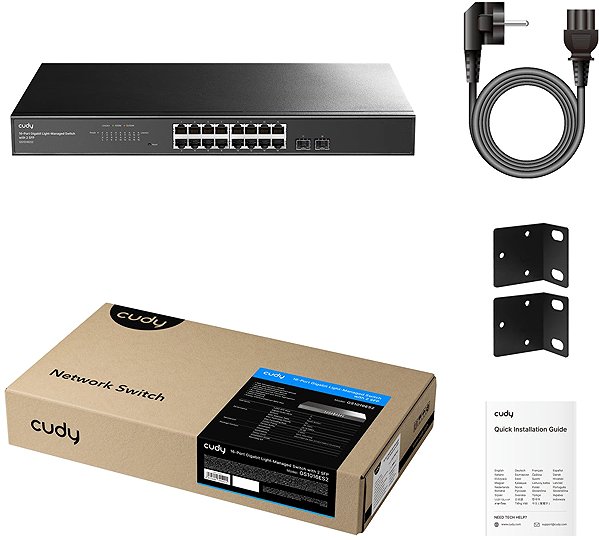 Switch CUDY 16-Port Gigabit Light-Managed Switch with 2 SFP ...