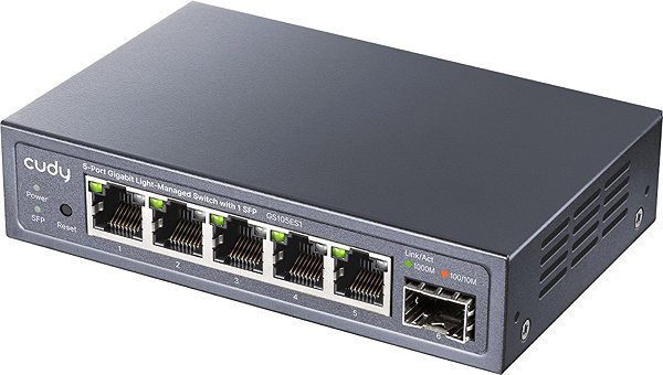 Switch CUDY 5-Port Gigabit Easy-Managed Switch with 1 SFP ...