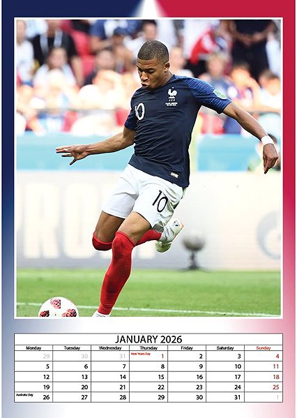 Falinaptár Dream International Naptár 2026, Mbappe, A3 ...