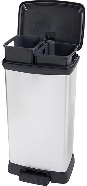 Rubbish Bin Curver Deco Bin Duo 23L+23L, Silver ...