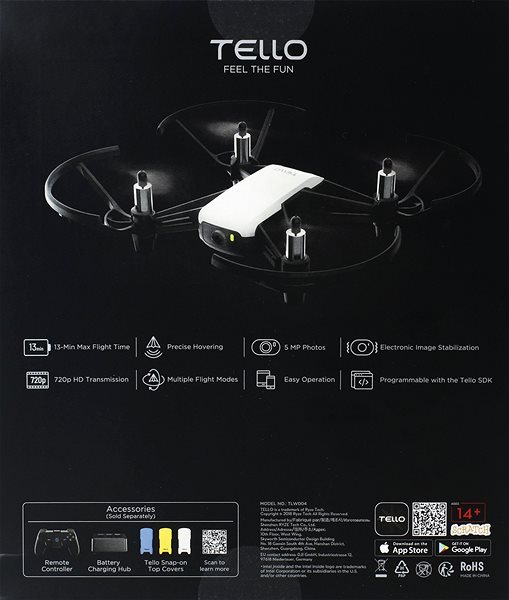 Drón DJI Tello (Global) Jellemzők/technológia