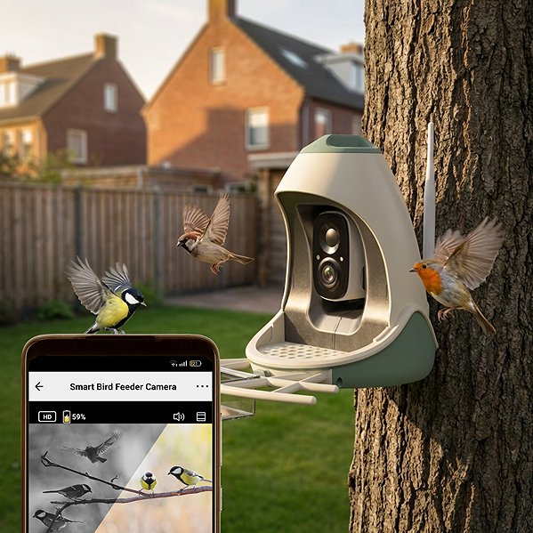 Camouflage EZ BirdFeeder Go 6 bird feeder.