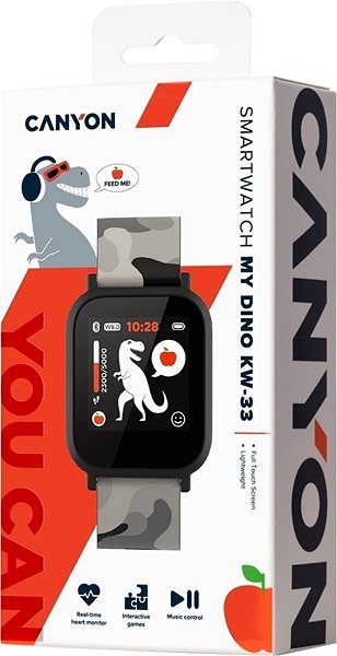 Smart Watch Canyon My Dino KW-33 Black Packaging/box