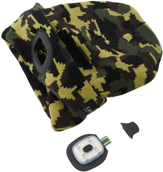 Headlamp Cattara ARMY Cap with LED Flashlight USB Charging ...