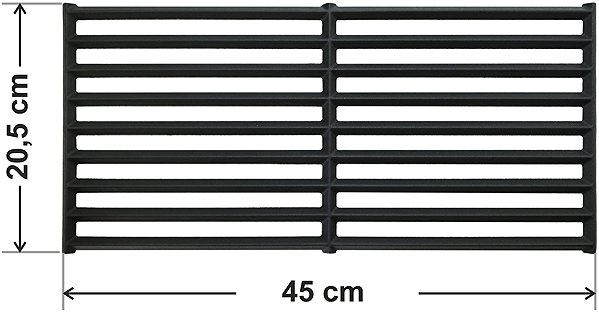 Grillrács CATTARA Öntöttvas rostély Etage 450 × 205 mm ...