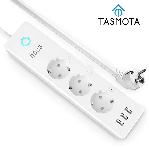 Chytrá zásuvka Nous A5T WiFi Smart prodlužovačka s Tasmota firmwarem ...