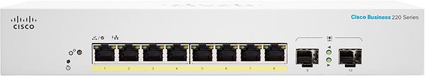 Switch CISCO CBS220 Smart 8-port GE, Full PoE, Ext PS, 2x1G SFP ...