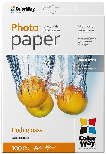 Fotopapier ColorWay High Glossy A4 200g 100 Blatt ...