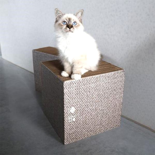 Škrabadlo pre mačky EBI D&D I Love Happy Cats Freya – Škrabadlo z kartónu pre mačky, L, 30 × 30 × 30 cm ...