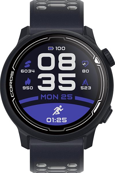 Smart Watch Coros PACE 2 Premium GPS Sport Watch Dark Navy Silicone Band Screen