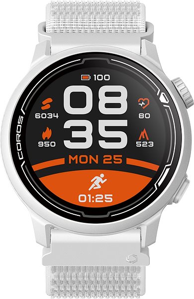 Smart Watch Coros PACE 2 Premium GPS Sport Watch White Nylon Band Screen
