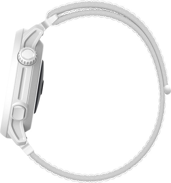 Smart Watch Coros PACE 2 Premium GPS Sport Watch White Nylon Band Lateral view