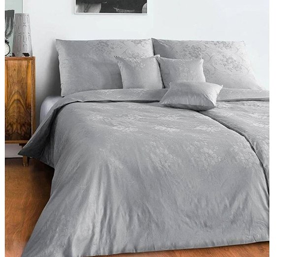 Obliečky DADKA Obliečky damask 140 × 200 cm, 70 × 90 cm, Kytica sivá ...