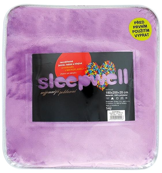 Plachta na posteľ Svitap sleepwell Prestieradlo mikroflanel tmavo hnedé 180 × 200 × 20 cm ...