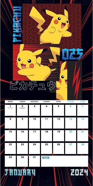 Nástěnný kalendář DANILO Pokémon, kalendář ...