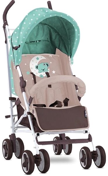 Baby Buggy Stroller Lorelli IDA + Carrycot GREEN&BEIGE MOON BEAR Screen