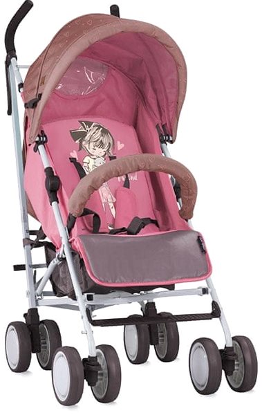 Baby Buggy Lorelli IDA Stroller + BEIGE&PINK GIRL Carrier Screen