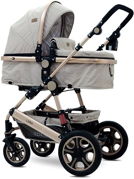 Baby Buggy Lorelli LORA SET BEIGE TRIANGLES Baby Buggy Lateral view