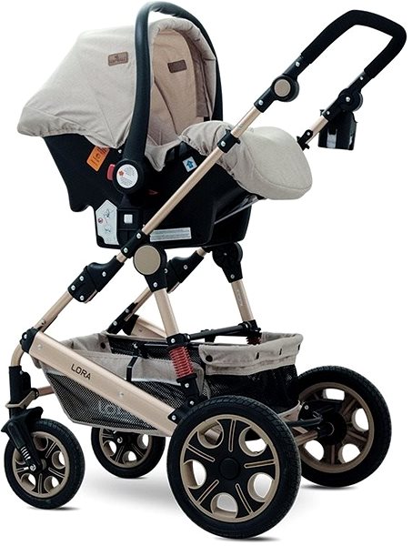 Baby Buggy Lorelli LORA SET BEIGE TRIANGLES Baby Buggy Lateral view