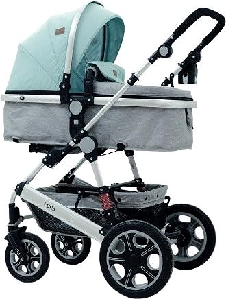 Baby Buggy Stroller Lorelli LORA GREEN&GREY BIRDS + Stroller Bag Lateral view