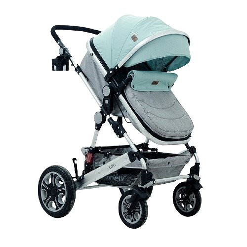 Baby Buggy Stroller Lorelli LORA GREEN&GREY BIRDS + Stroller Bag Lateral view