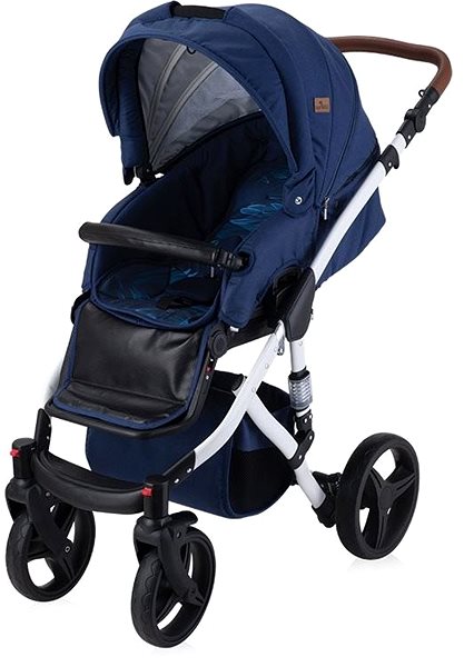 Baby Buggy Stroller Lorelli RIMINI (2-in-1) + Carrycot + Stroller Bag DARK BLUE FLOWERS Screen