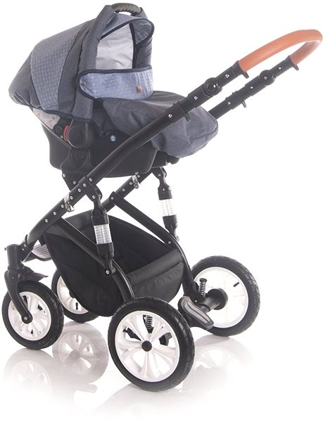 Baby Buggy Stroller Lorelli MIA LIGHT& DARK BLUE 3-in-1 AIR Lateral view