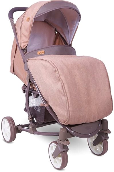 Baby Buggy Stroller Lorelli S-300 + Footrest BEIGE&BROWN LINES Screen