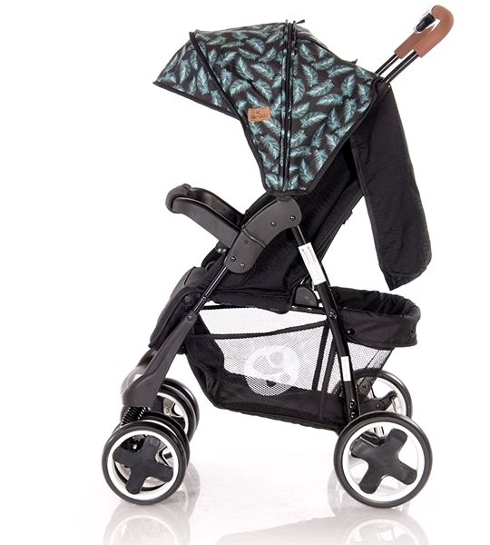 Baby Buggy Stroller Lorelli INES + Carrycot BLACK LEAVES Lateral view