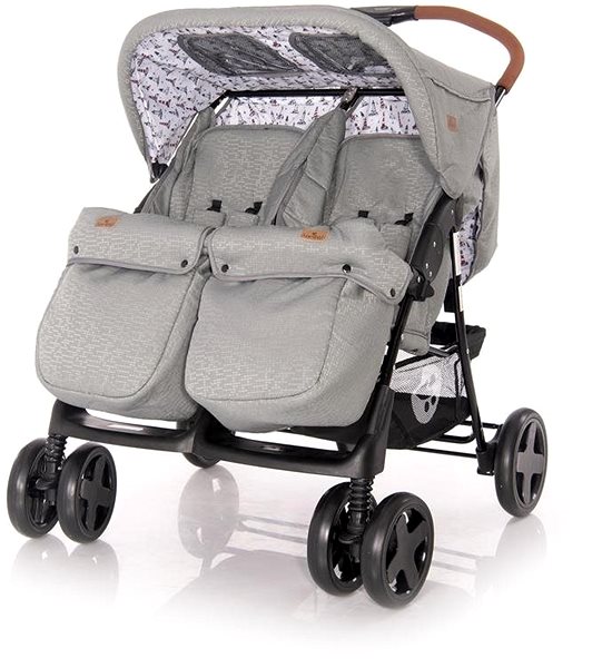 Baby Buggy Stroller for Twins Lorelli TWIN + Carrycot + Stroller Bag DARK GREY LIGHTHOUSE Screen